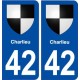 42 Charlieu blason ville autocollant plaque stickers