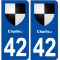 42 Charlieu blason ville autocollant plaque stickers
