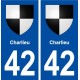 42 Charlieu blason ville autocollant plaque stickers