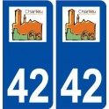 42 Charlieu logo ville autocollant plaque stickers