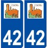 42 Charlieu logo ville autocollant plaque stickers