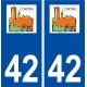 42 Charlieu logo ville autocollant plaque stickers