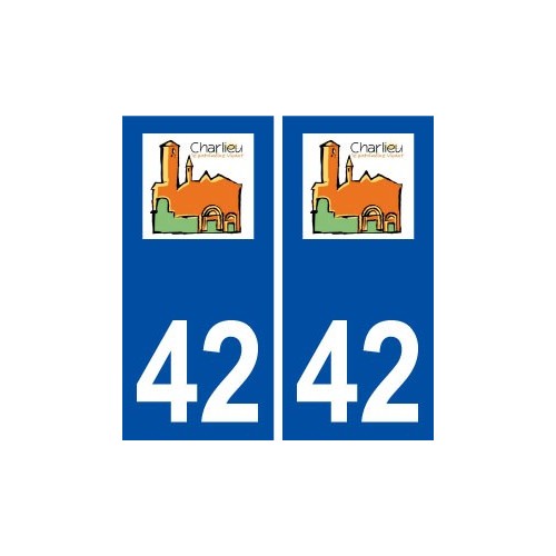 42 Charlieu logo ville autocollant plaque stickers