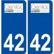 42 Genilac logo ville autocollant plaque stickers