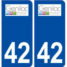 42 Genilac logo ville autocollant plaque stickers