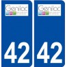 42 Genilac logo ville autocollant plaque stickers