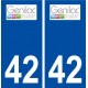 42 Genilac logo ville autocollant plaque stickers