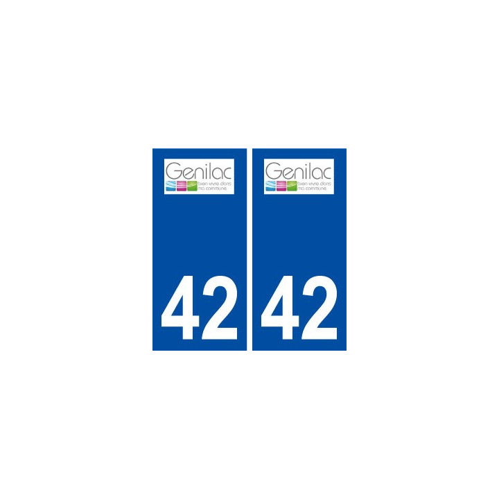 42 Genilac logo ville autocollant plaque stickers