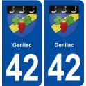 42 Genilac blason ville autocollant plaque stickers
