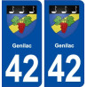 42 Genilac blason ville autocollant plaque stickers