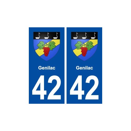 42 Genilac blason ville autocollant plaque stickers
