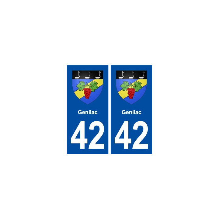 42 Genilac blason ville autocollant plaque stickers