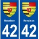 42 Renaison blason ville autocollant plaque stickers