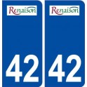 42 Renaison logo ville autocollant plaque stickers