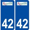 42 Renaison logo ville autocollant plaque stickers