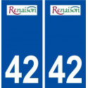 42 Renaison logo ville autocollant plaque stickers