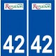 42 Renaison logo ville autocollant plaque stickers