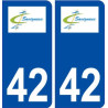 42 Savigneux logo ville autocollant plaque stickers