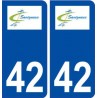 42 Savigneux logo ville autocollant plaque stickers