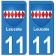 11 Leucate ville autocollant plaque