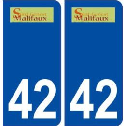 42 Saint Genest Malifaux logo ville autocollant plaque stickers