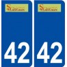 42 Saint Genest Malifaux logo ville autocollant plaque stickers