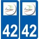 42 Fraisses logo ville autocollant plaque stickers