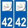42 Fraisses logo ville autocollant plaque stickers
