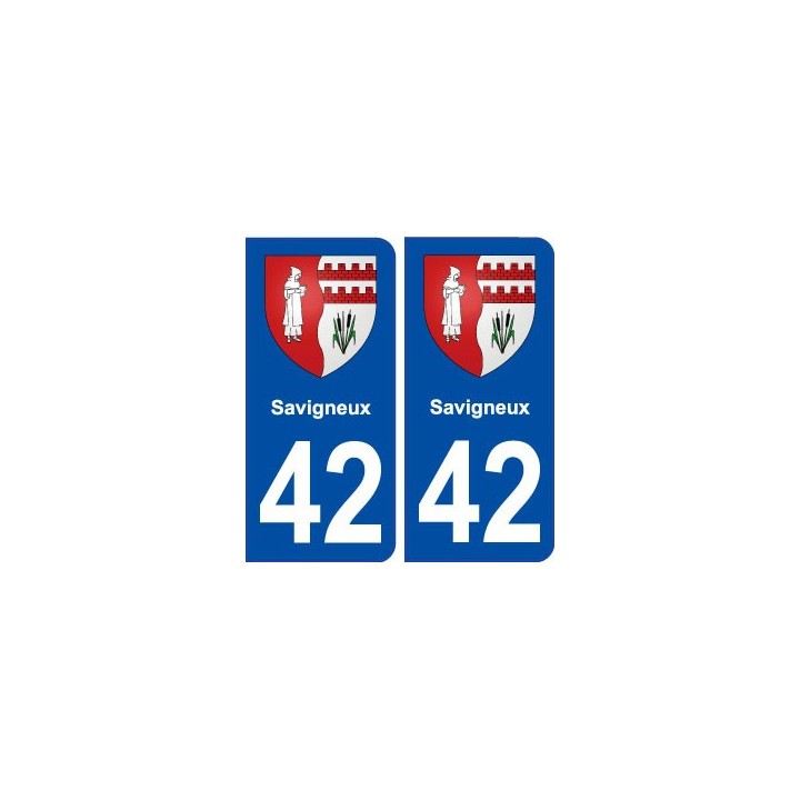 42 Savigneux blason ville autocollant plaque stickers