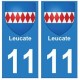 11 Leucate ville autocollant plaque