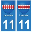 11 Leucate ville autocollant plaque