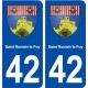 42 Saint Romain le Puy blason ville autocollant plaque stickers