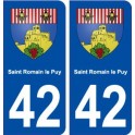 42 Saint Romain le Puy blason ville autocollant plaque stickers
