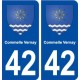 42 Commelle Vernay blason ville autocollant plaque stickers
