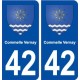 42 Commelle Vernay blason ville autocollant plaque stickers