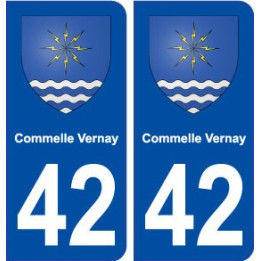 42 Commelle Vernay blason ville autocollant plaque stickers