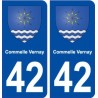 42 Commelle Vernay blason ville autocollant plaque stickers