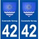 42 Commelle Vernay blason ville autocollant plaque stickers