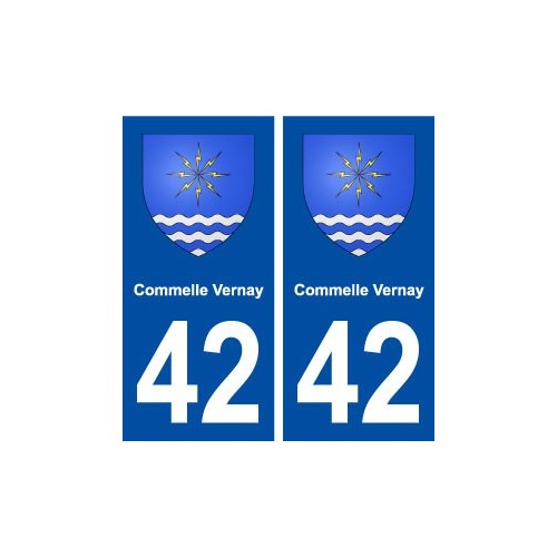 42 Commelle Vernay blason ville autocollant plaque stickers