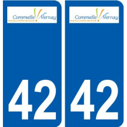 42 Commelle Vernay logo ville autocollant plaque stickers