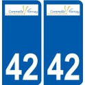 42 Commelle Vernay logo ville autocollant plaque stickers