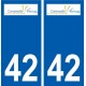 42 Commelle Vernay logo ville autocollant plaque stickers