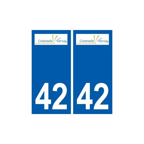 42 Commelle Vernay logo ville autocollant plaque stickers