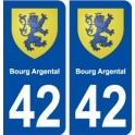 42 Bourg Argental blason ville autocollant plaque stickers