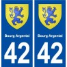 42 Bourg Argental blason ville autocollant plaque stickers