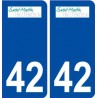 42 Saint Martin la Plaine logo ville autocollant plaque stickers