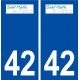 42 Saint Martin la Plaine logo ville autocollant plaque stickers