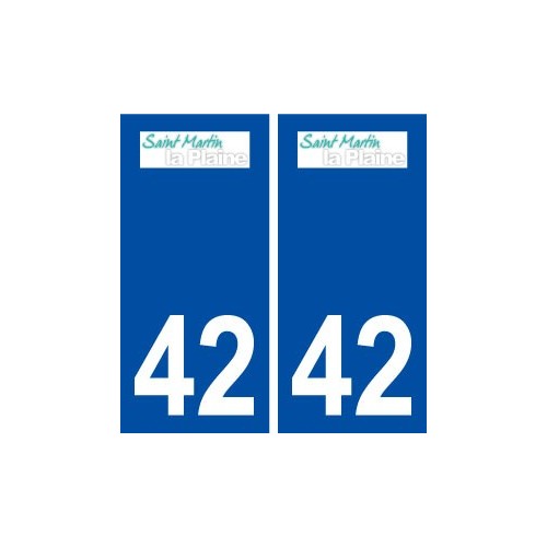42 Saint Martin la Plaine logo ville autocollant plaque stickers