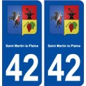 42 Saint Martin la Plaine blason ville autocollant plaque stickers