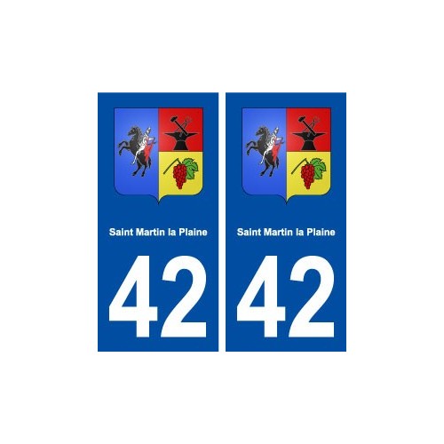 42 Saint Martin la Plaine blason ville autocollant plaque stickers
